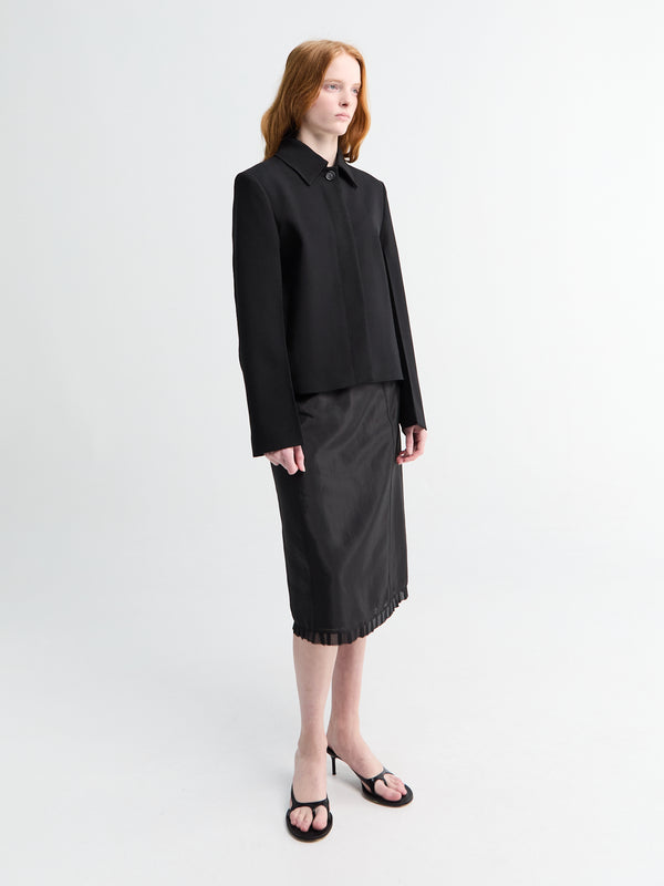 Stoy Boxy Twill Jacket In Black