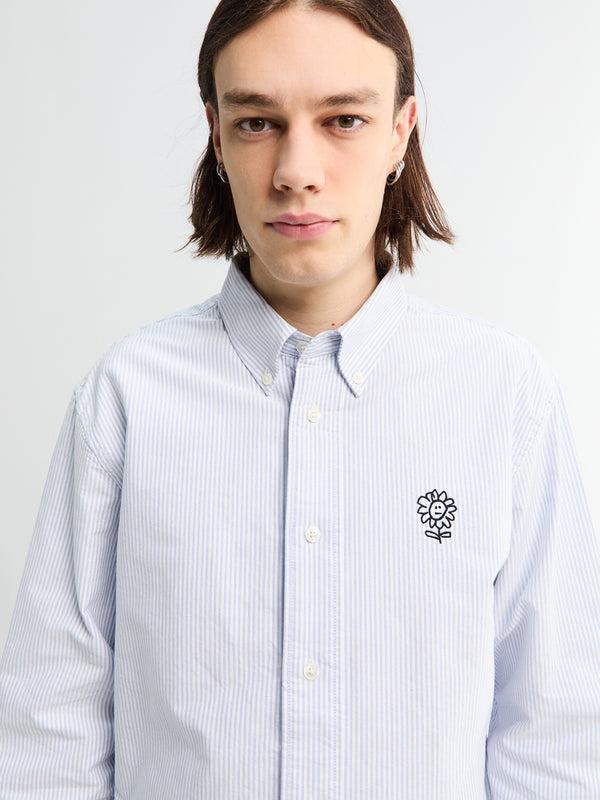 Stoy Button Down Oxford Shirt In Blue Stripe