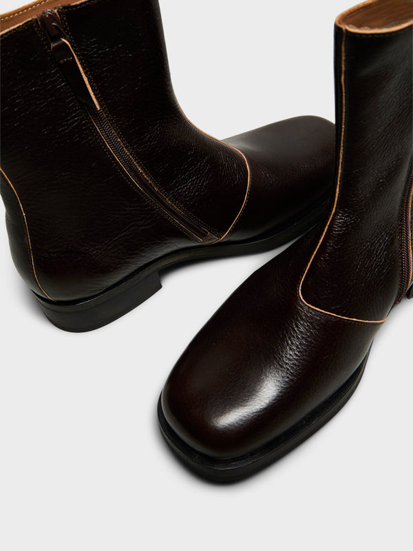 Stoy Camion Boots In Deep Americano Leather