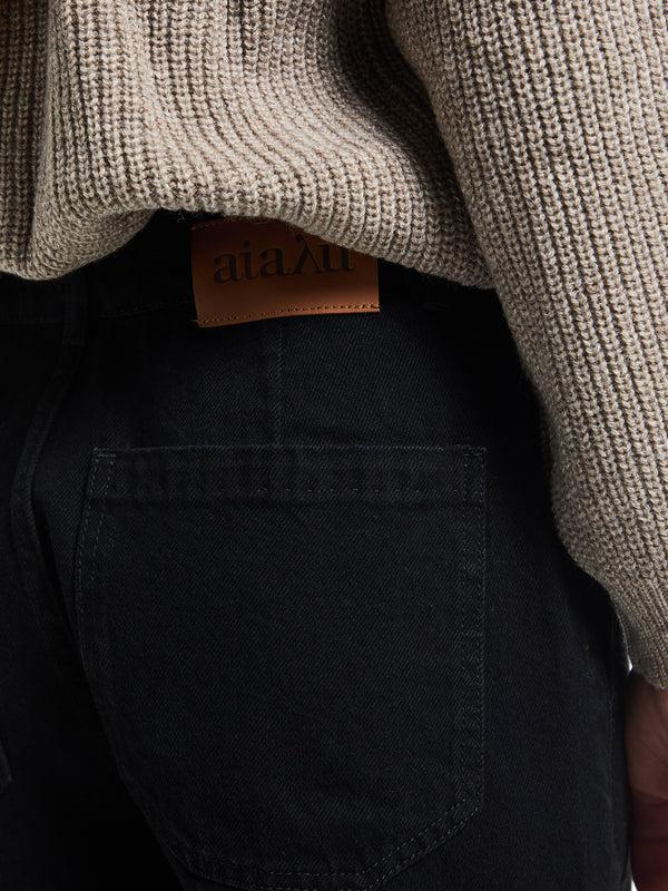 Stoy Carlo Midwaist Wide Jeans In Black Tea