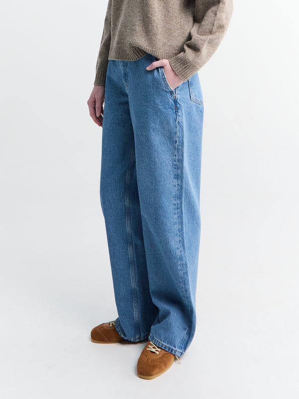 Stoy Carlo Midwaist Wide Jeans In Clear Blue