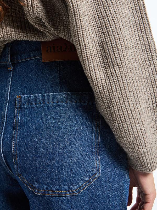 Stoy Carlo Midwaist Wide Jeans In Mid Blue