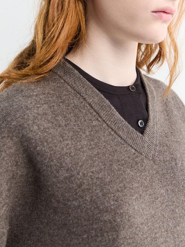 Stoy Cashmere V-neck Jumper In Mouse