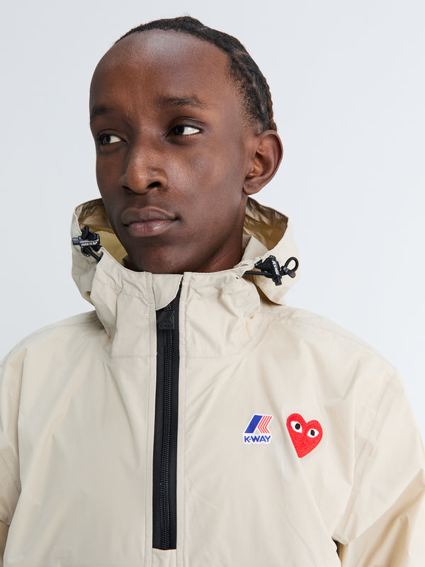 Stoy CDG X K-Way Le Vrai 3.0 Leon Jacket In Beige