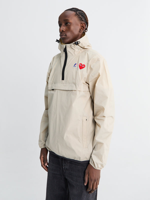 Stoy CDG X K-Way Le Vrai 3.0 Leon Jacket In Beige