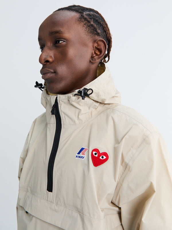 Stoy CDG X K-Way Le Vrai 3.0 Leon Jacket In Beige