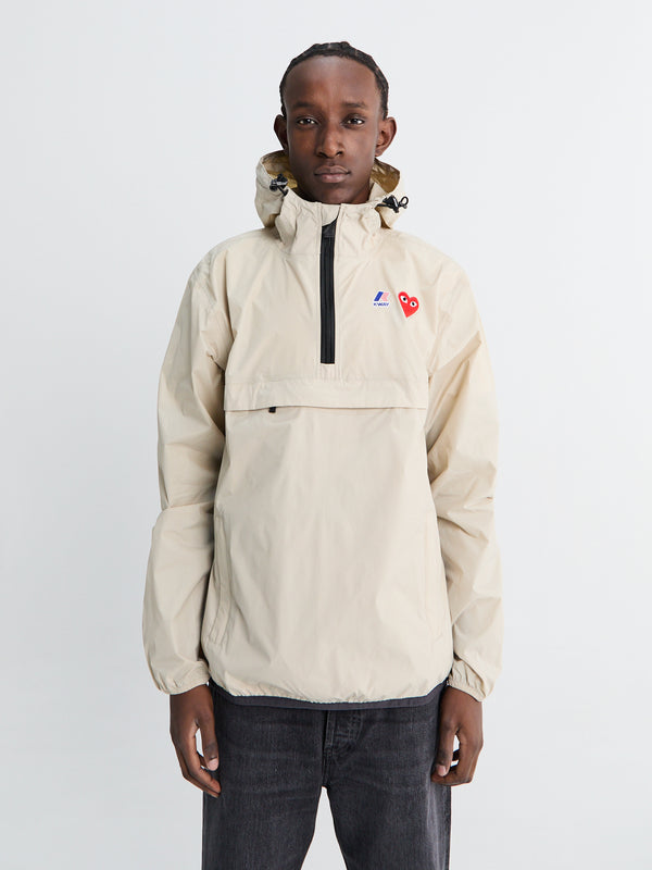 stoy CDG x K-Way Le Vrai 3.0 Leon Jacket in Beige