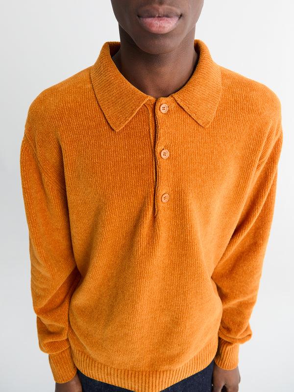Stoy Chenile Polo In Orange
