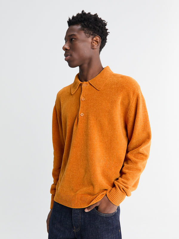 Stoy Chenile Polo In Orange