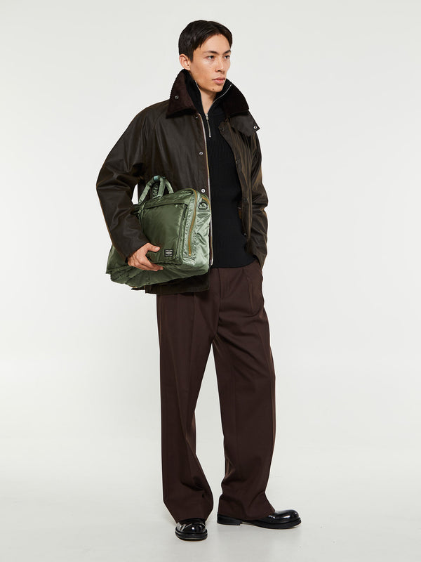 Stoy Classic Bedale Wax Jacket In Olive