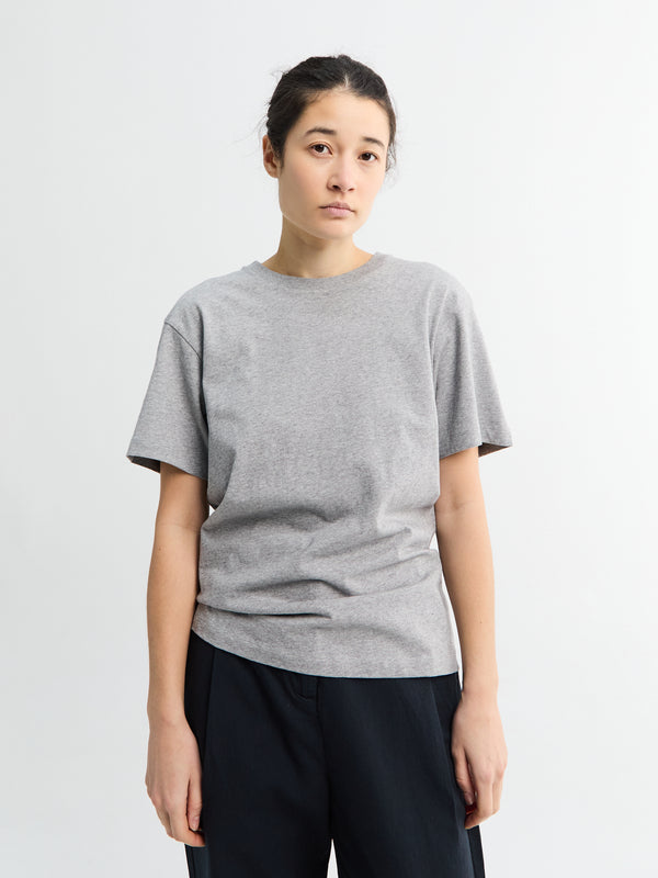Stoy Classic Circular Tee In Grey Melange