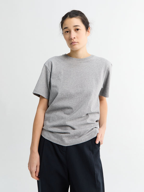 stoy Classic Circular Tee in Grey Melange