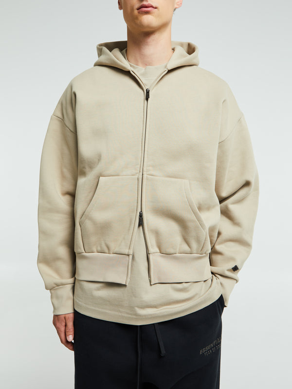 Stoy Classic Fit Fleece Zip-Up Hoodie In Timber