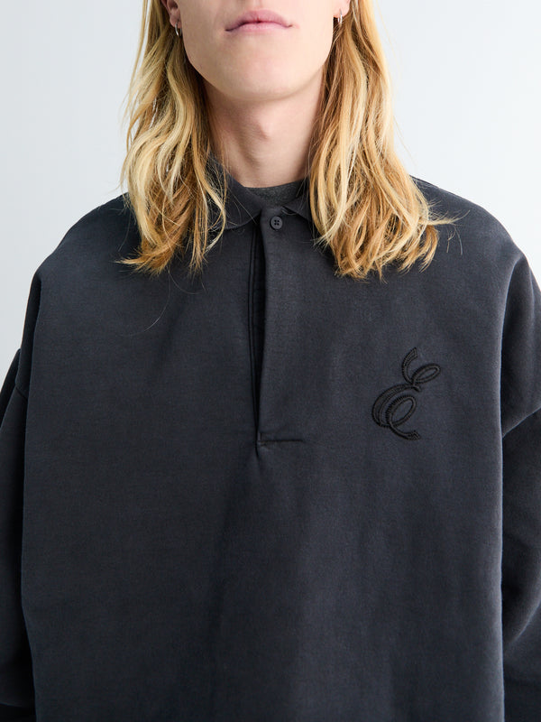 Stoy Classic Polo Sweatshirt In Vintage Black