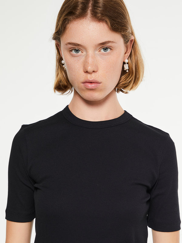 Stoy Classic Rib T-Shirt In Black