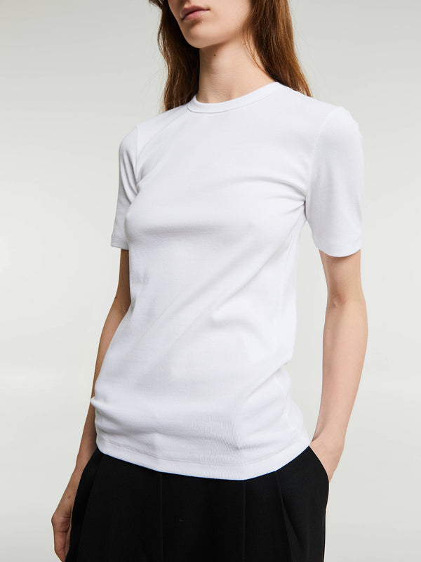 Stoy Classic Rib T-Shirt In White