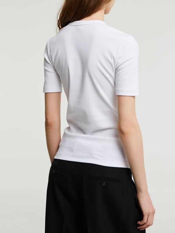 Stoy Classic Rib T-Shirt In White