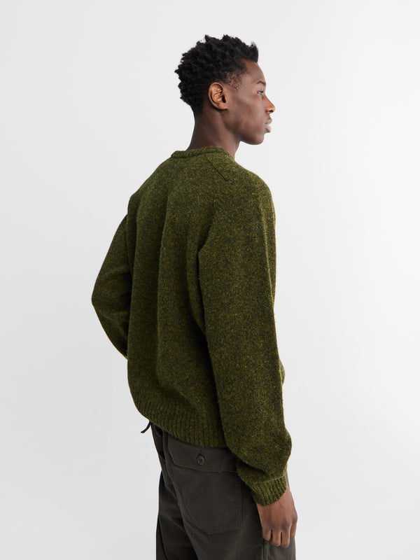 Stoy Classic Shetland Sweater In Pine Shadow