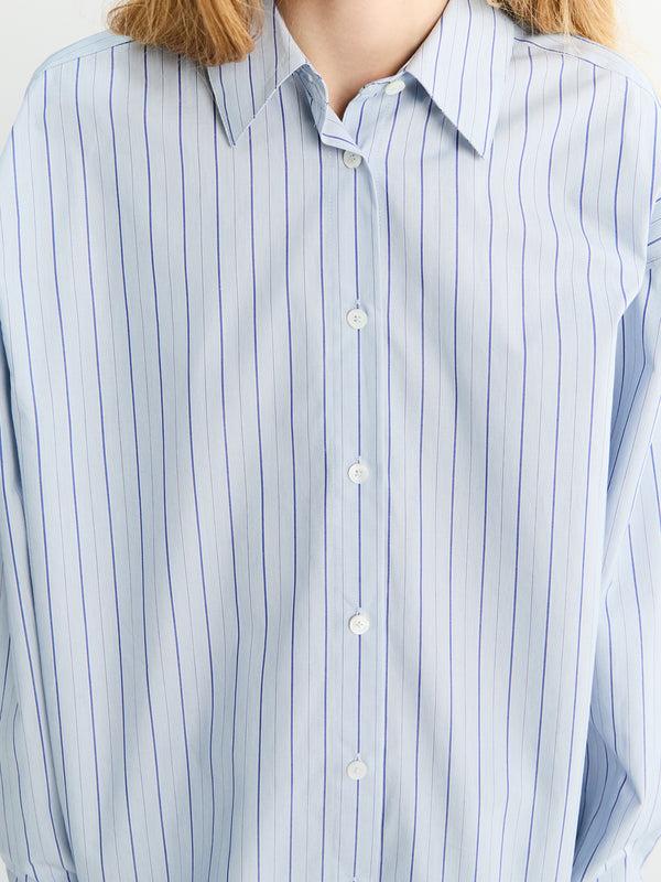 Stoy Classic Striped Shirt In Ice/Azure