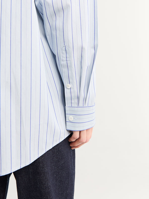 Stoy Classic Striped Shirt In Ice/Azure
