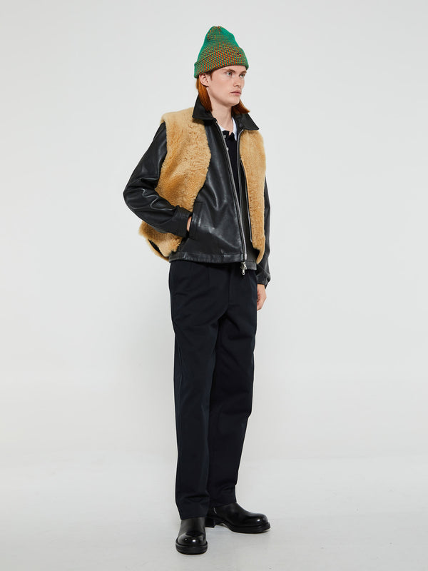 Stoy Classic Twill Double-Pleat Pants In Black