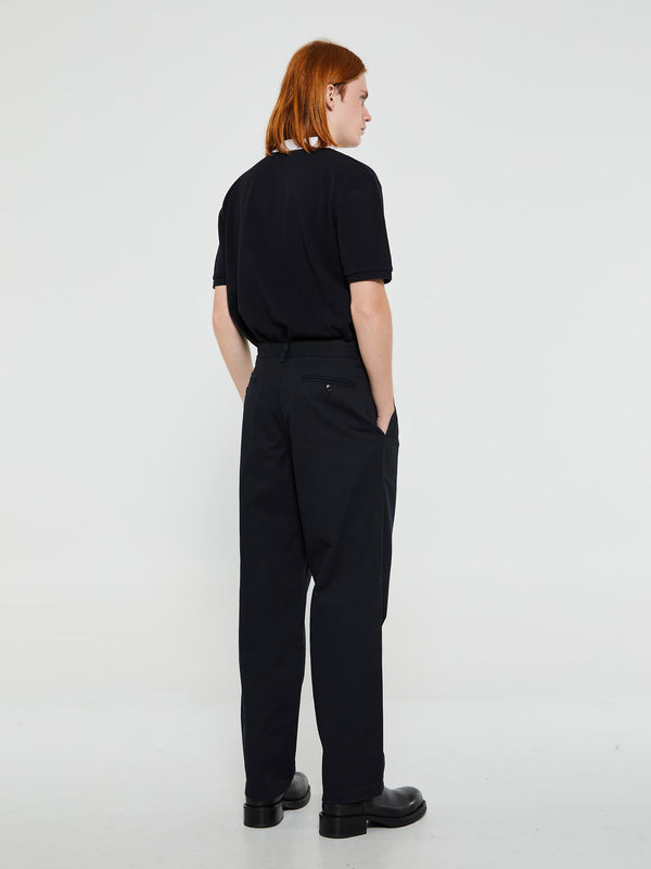 Stoy Classic Twill Double-Pleat Pants In Black