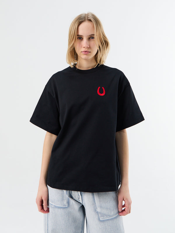 stoy CNY T-SHIRT CN Short Sleeve EMB in Black