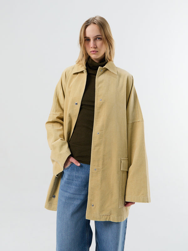Stoy Cord Overshirt Jacket In Beige