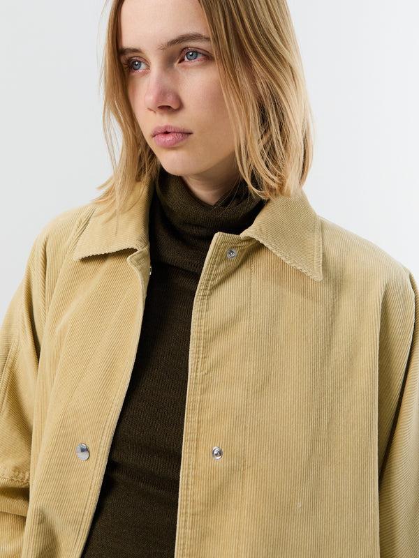 Stoy Cord Overshirt Jacket In Beige