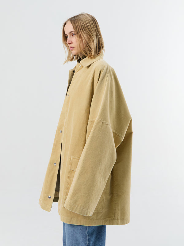 Stoy Cord Overshirt Jacket In Beige
