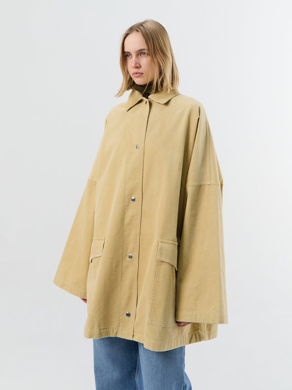 stoy Cord Overshirt Jacket in Beige