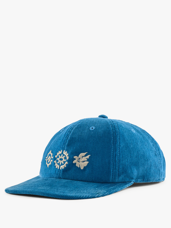 stoy Corduroy Cap Kaleido Flowers in Shore Blue