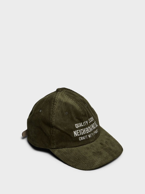 Stoy Corduroy Dad Cap In Olive Drab