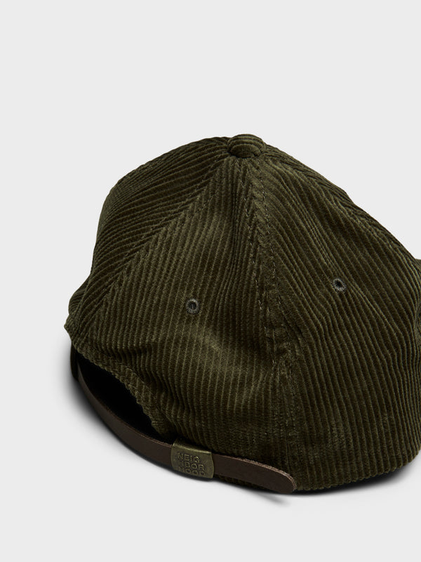 Stoy Corduroy Dad Cap In Olive Drab