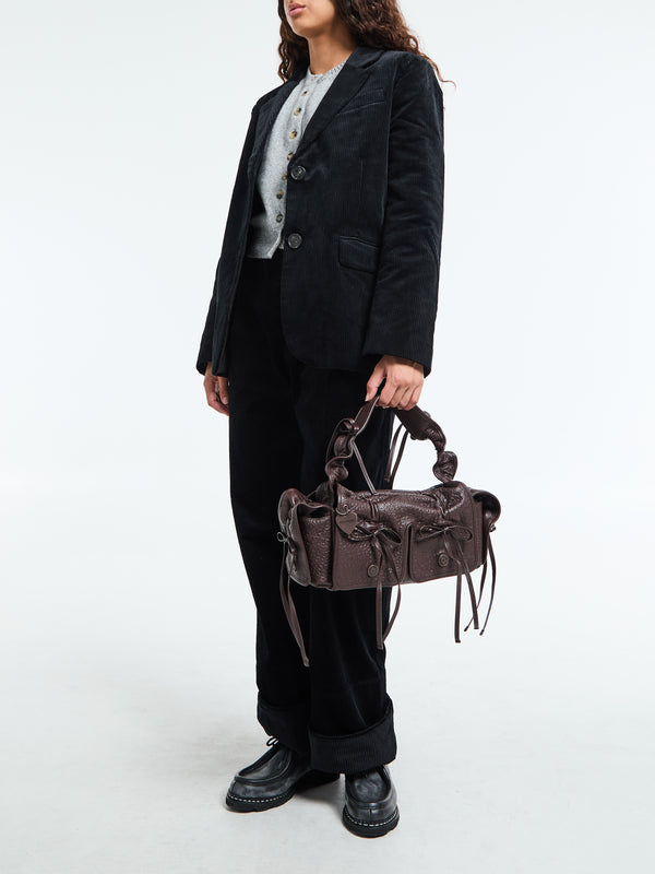 Stoy Corduroy Straight Blazer In Black