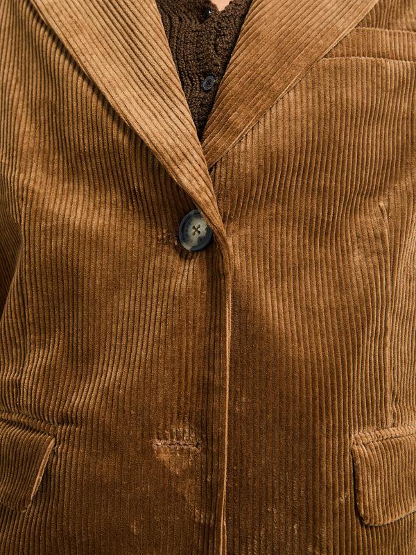 Stoy Corduroy Straight Blazer In Cognac
