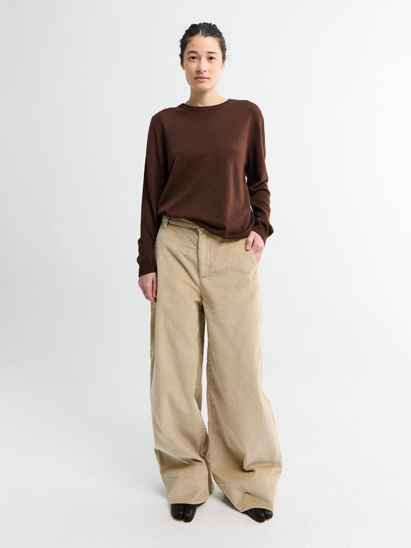 Stoy Corduroy Wide Pants In Beige
