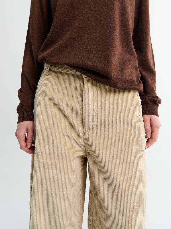 Stoy Corduroy Wide Pants In Beige
