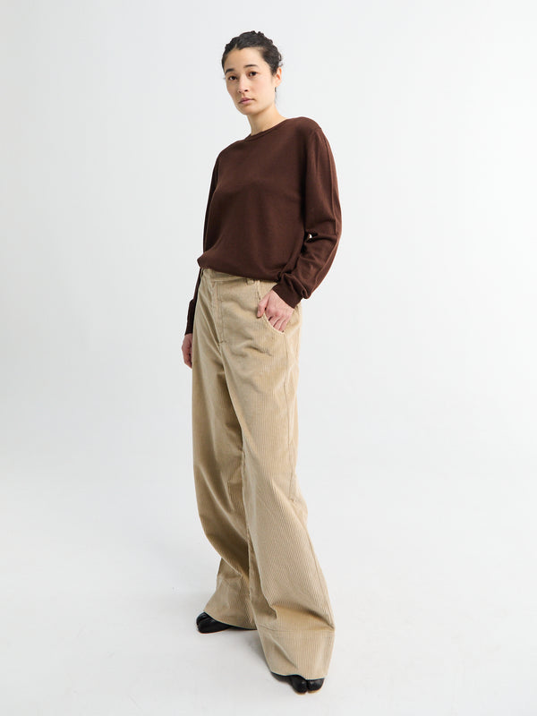 Stoy Corduroy Wide Pants In Beige