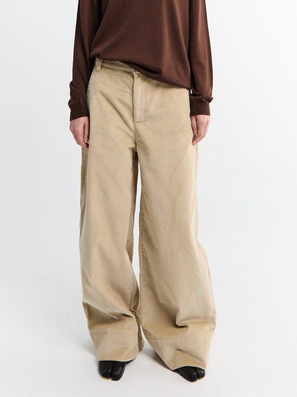 stoy Corduroy wide pants in Beige