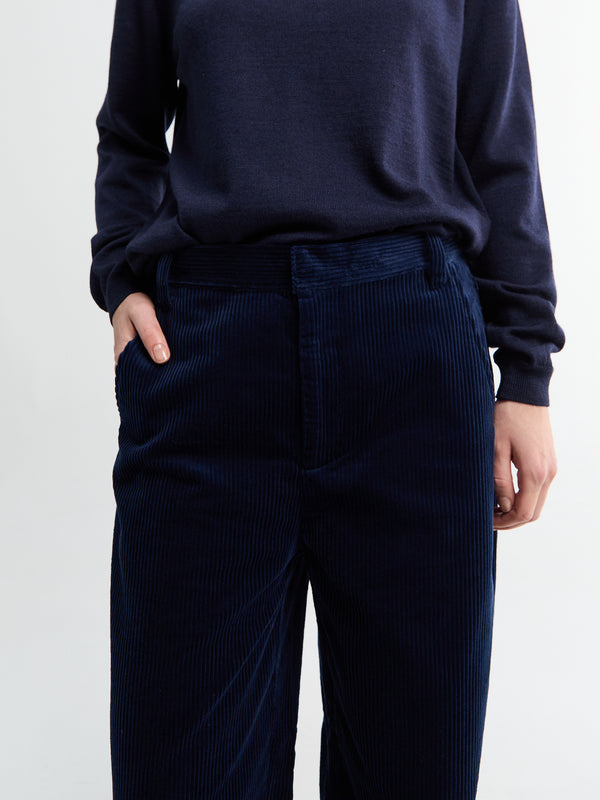 Stoy Corduroy Wide Pants In Navy