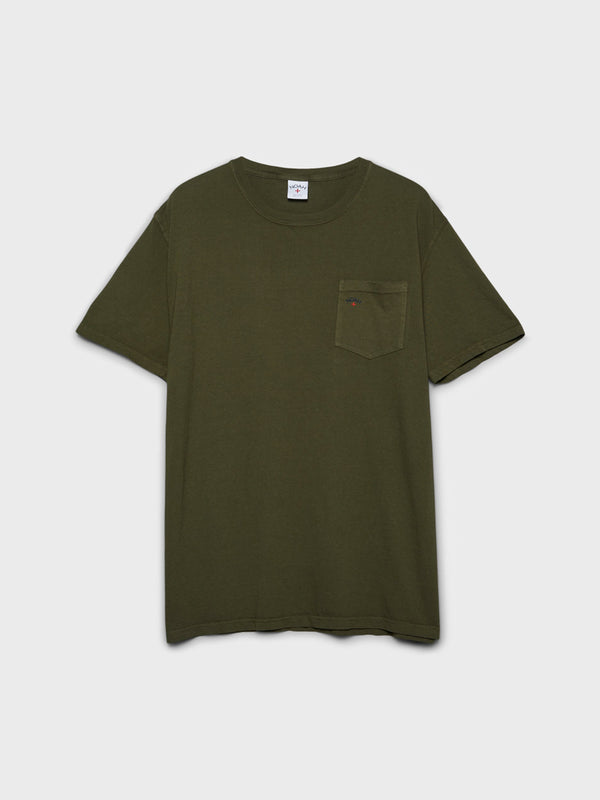stoy Core Logo Pocket T-Shirt in Army Green