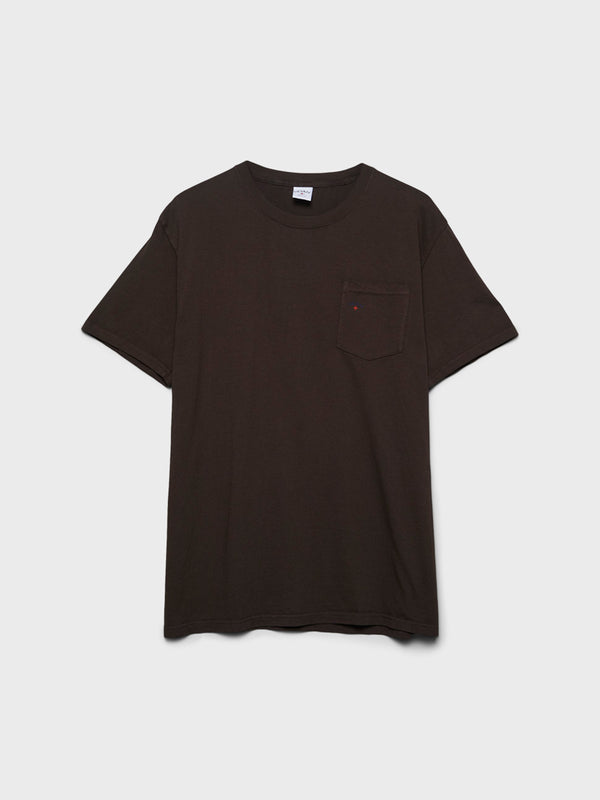 stoy Core Logo Pocket T-Shirt in Dark Brown