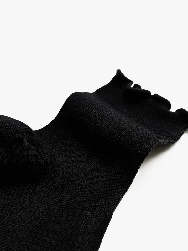 Stoy Cotton Frill Sock In Black