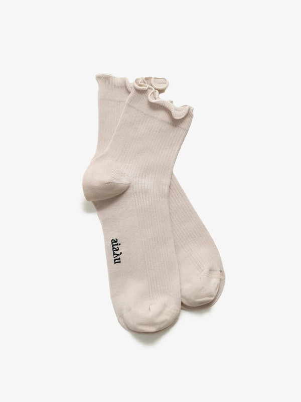 stoy Cotton Frill Sock in Milk
