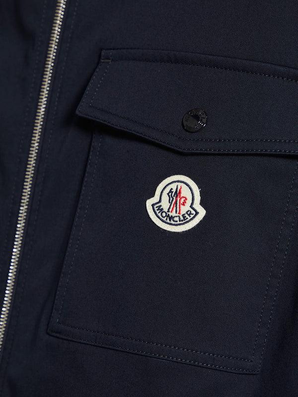 Stoy Cotton Gabardine Zip-Up Shirt Jacket In Navy