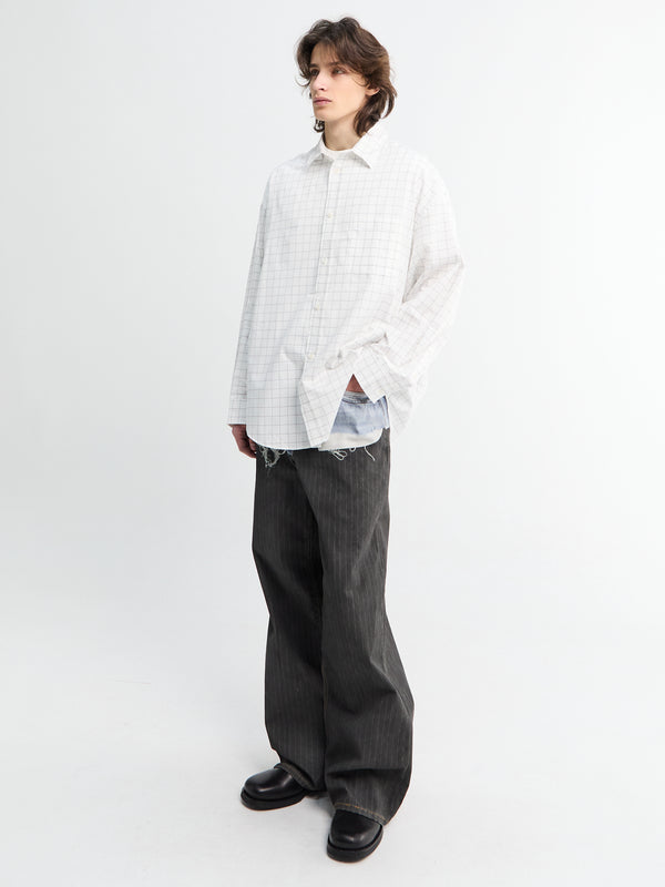 Stoy Cotton Shirt In White And Black