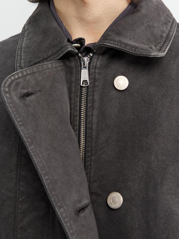 Stoy Courier Jacket In Washed Grey Canvas
