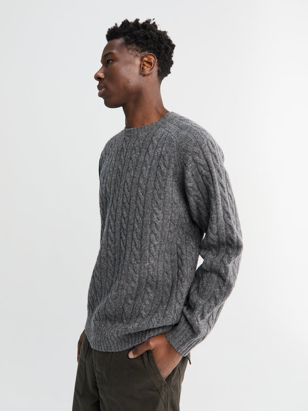 Stoy Crew Cable 5G Knitwear In Grey