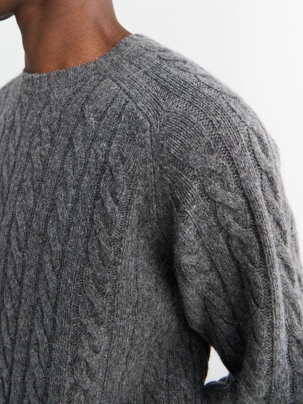 Stoy Crew Cable 5G Knitwear In Grey